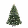 vidaXL Artificial Christmas Tree with 150 LEDs Green 150 cm PE and PVC