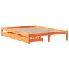 vidaXL Bed Frame without Mattress Wax Brown 135x190 cm Double Solid Wood Pine