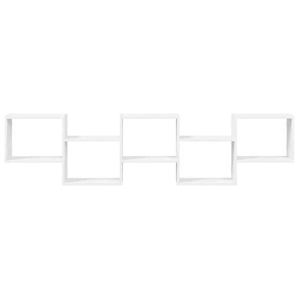 vidaXL Wall Cube Shelf 5 Compartments White Engineered Wood