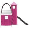 vidaXL Kids'Loft Bed Frame White and Pink 74.5 x 190 cm Metal