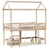 vidaXL Loft Bed with Ladder and Roof without Mattress 90x200 cm