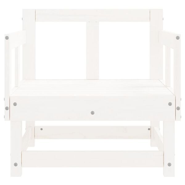 vidaXL Garden Chairs 2 pcs White Solid Wood Pine