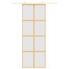 vidaXL Sliding Door Gold 76x205 cm Frosted ESG Glass and Aluminium