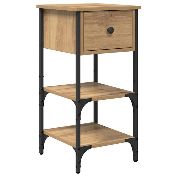 vidaXL Bedside Cabinet Brown 33.5 x 36 x 70 cm Solid Reclaim Wood