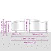 vidaXL Double Gate with Lock Grey 400 x 174.5 cm Steel