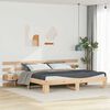vidaXL Bed Frame with Headboard Brown 200 x 200 cm Solid Pine Wood