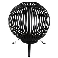 Esschert Design Fire Pit Ball Stripes Black Carbon Steel FF400