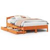 vidaXL Bed Frame without Mattress Wax Brown 150x200 cm King Size Solid Wood Pine