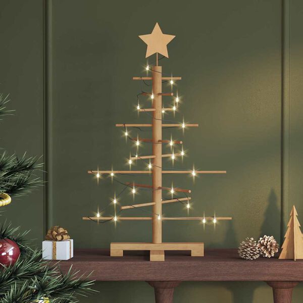 vidaXL Wooden Christmas Tree with Stand Brown 75 cm Bamboo