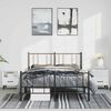 vidaXL Metal Bed Frame without Mattress with Footboard Black 150x200cm