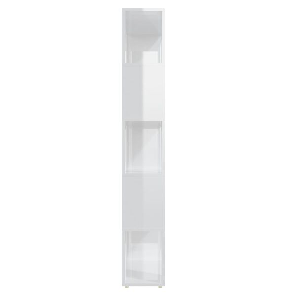 vidaXL Book Cabinet Room Divider High Gloss White 80x24x155 cm Engineered Wood