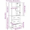 vidaXL Highboard with Drawer 2 pcs Old Wood 69.5 x 34 x 180 cm