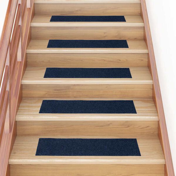 vidaXL Stair Mats Self-adhesive 30 pcs 76x20 cm Navy Rectangular