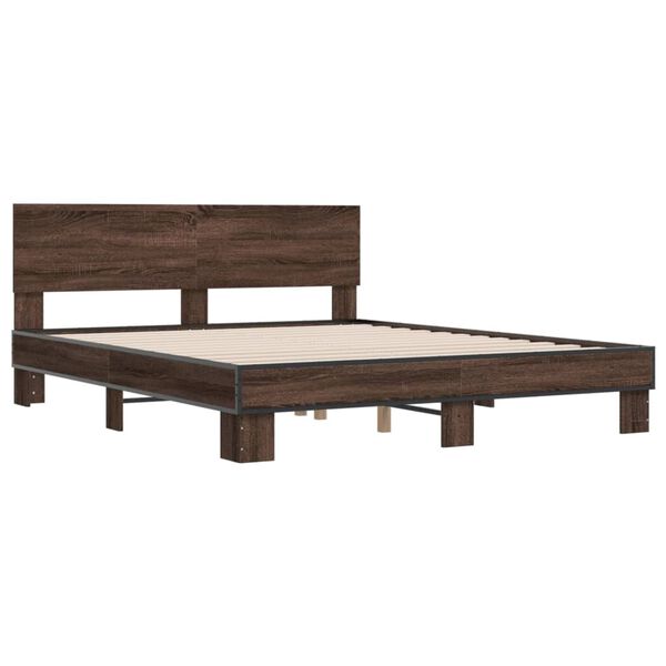 vidaXL Bed Frame without Mattress Brown Oak 160x200 cm