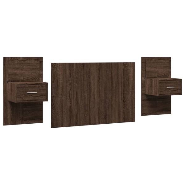 vidaXL Bed Headboard with Cabinets Brown Oak 120 cm Engineered Wood