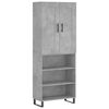vidaXL Highboard Concrete Grey 69.5x34x180 cm Engineered Wood