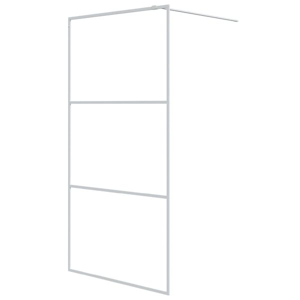 vidaXL Walk-in Shower Wall White 100x195 cm Clear ESG Glass