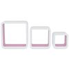 vidaXL Wall Cube Shelves 6 pcs White and Pink