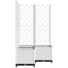 vidaXL Garden Planter with Trellis White 80x80x136 cm PP