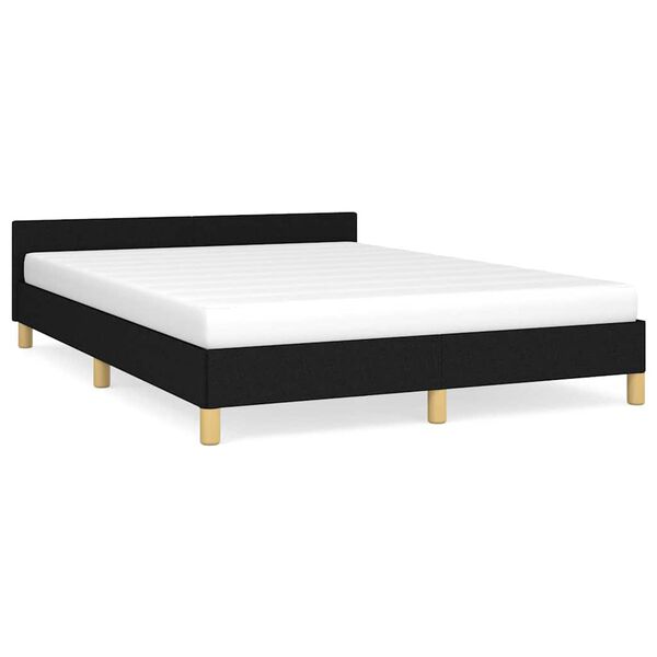 vidaXL Bed Frame without Mattress Black 180x200cm Super King Fabric