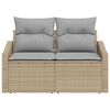 vidaXL Garden Sofa with Cushion 123 x 62 x 69 cm Poly Rattan