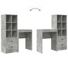 vidaXL Desk with Drawer 2 pcs Concrete Grey