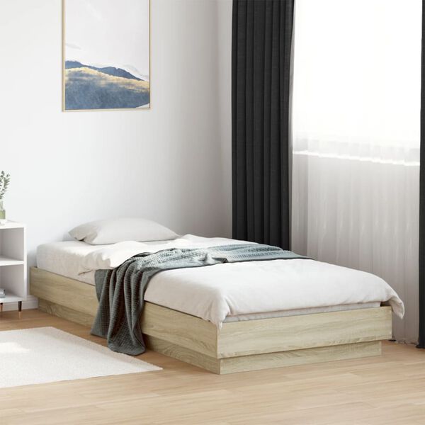 vidaXL Bed Frame without Mattress Sonoma Oak 90x200 cm Engineered Wood