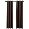 vidaXL Linen-Look Blackout Curtains with Grommets 2pcs Taupe 140x225cm