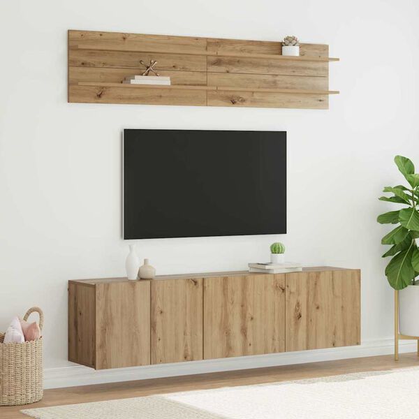 vidaXL TV Units Wall-mounted 6 pcs Artisan oak Engineered wood