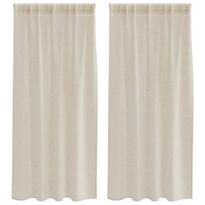 vidaXL Voile Curtain 2 pcs Sand 175 x 140 cm Polyester
