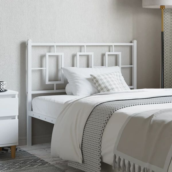vidaXL Metal Headboard White 107 cm