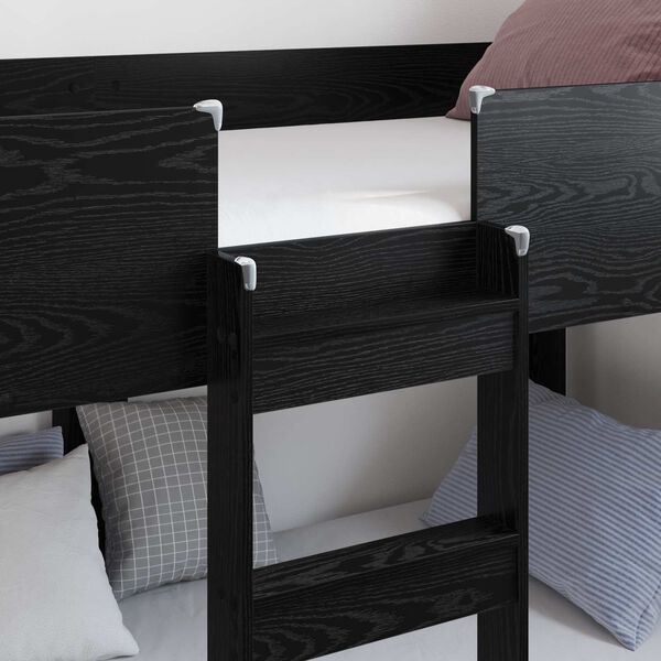vidaXL Bunk Bed for Kids Black Oak 100 x 200 cm Engineered Wood