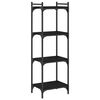 vidaXL Bookcase 4-Tier Black 40x30x120 cm Engineered Wood