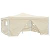 vidaXL Folding Gazebo with 4 Sidewalls 5x5 m Cream