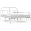 vidaXL Metal Bed Frame without Mattress with Footboard White 140x190cm