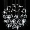vidaXL Ceiling Lamp with Crystal Beads Silver Sphere 3 x G9 Bulbs