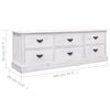 vidaXL TV Cabinet Antique White 108x30x40 cm Solid Wood Paulownia