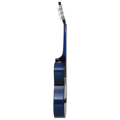 vidaXL 12 Piece Western Classical Guitar Set with 6 Strings Blue 38