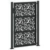 vidaXL Garden Gate Black 100x150 cm Steel Leaf Design