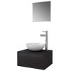 vidaXL Four Piece Bathroom Furniture Set with Basin with Tap Black