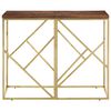 vidaXL Console Table Gold Stainless Steel and Solid Wood Sleeper