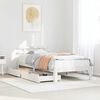 vidaXL Bed Frame with Drawers without Mattress White75x190 cm