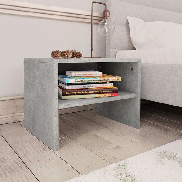 vidaXL Bedside Cabinet Concrete Grey 40x30x30 cm Engineered Wood