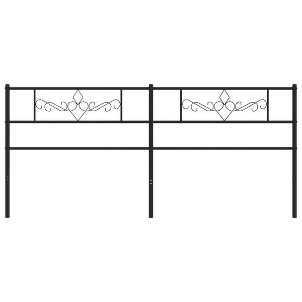 vidaXL Metal Headboard Black 200 cm