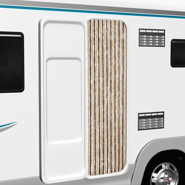 vidaXL Fly Curtain Dark Brown and Beige 56x185 cm Chenille