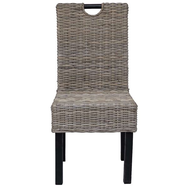 vidaXL Dining Chair 2 pcs Kubu Rattan Mango Wood