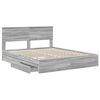 vidaXL Storage Bed Grey Sonoma 160 x 200 cm Engineered Wood