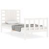 vidaXL Bed Frame without Mattress White Small Single Solid Wood Pine
