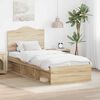 vidaXL Bed Frame with Headboard Sonoma Oak 90 x 200 cm Solid Pine Wood