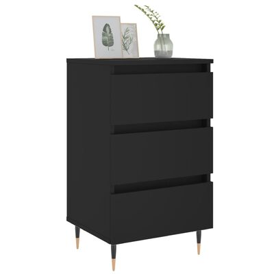 vidaXL Bedside Cabinets 2 pcs Black 40x35x69 cm Engineered Wood